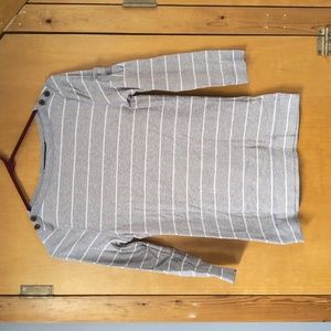 Grey and white striped light sweater